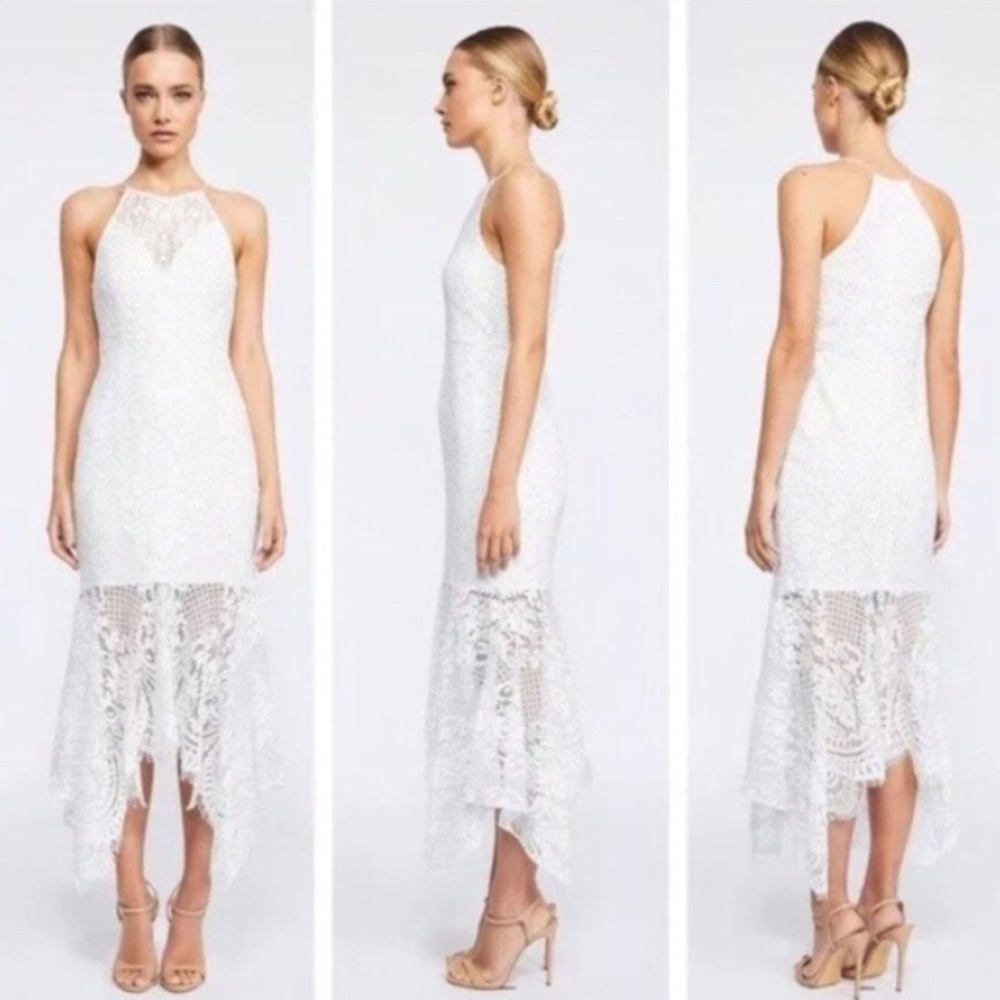Revolve Shona Joy Lace Formal Dress White Wedding Evening Gown Sz 2
